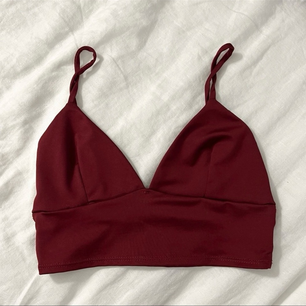 Deep Red Bralette Style Crop Top